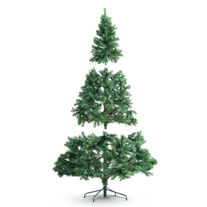7.5 foot prelit Christmas tree from FauxMart.com with three easy-to-assemble sections and green pine branches