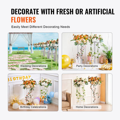 Acrylic wedding flower stands decorated with fresh or artificial flowers for weddings parties birthdays and home decor