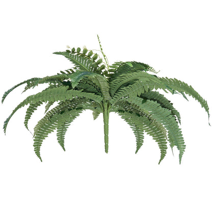 Lush green artificial Boston fern set with detailed leaves for home or office decor