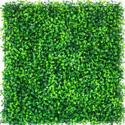 FauxMart.com artificial boxwood hedge panels with dense green leaves for wall decoration