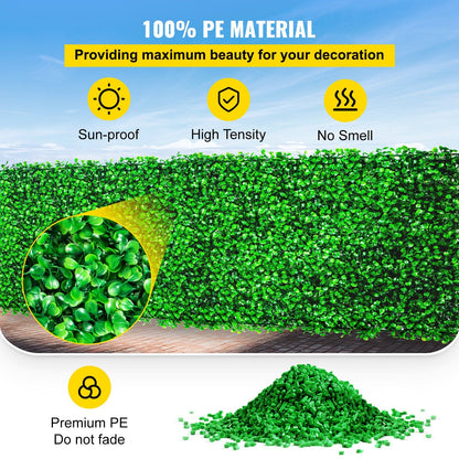 Artificial boxwood hedge panels made from premium PE material with sun-proof, high intensity, and no smell features