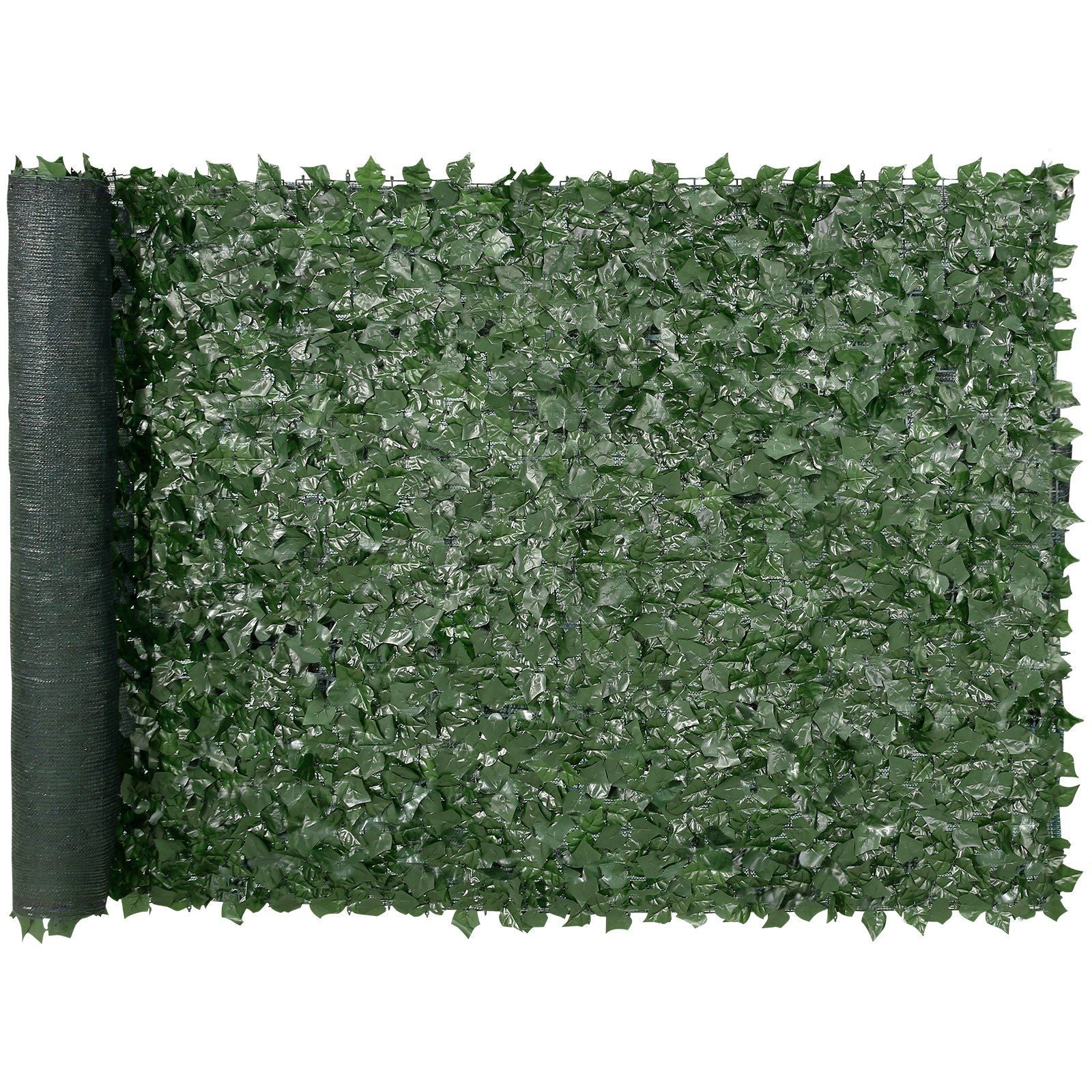 Artificial ivy privacy fence roll with dense green leaves for outdoor screening and decoration
