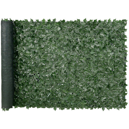 Artificial ivy privacy fence roll with dense green leaves for outdoor screening and decoration