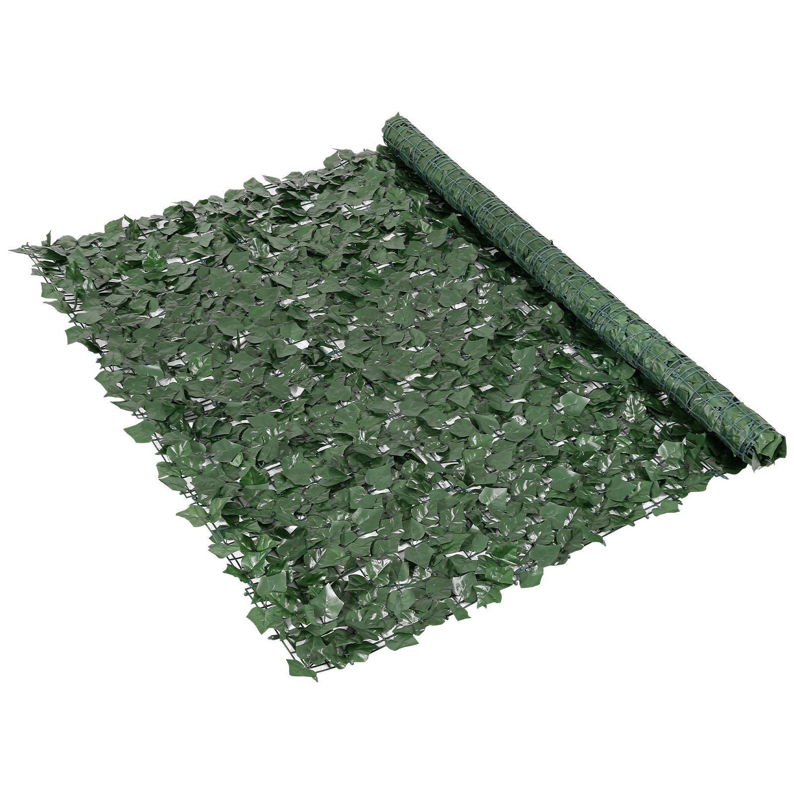 Roll of green artificial ivy privacy fence for outdoor garden and yard decoration