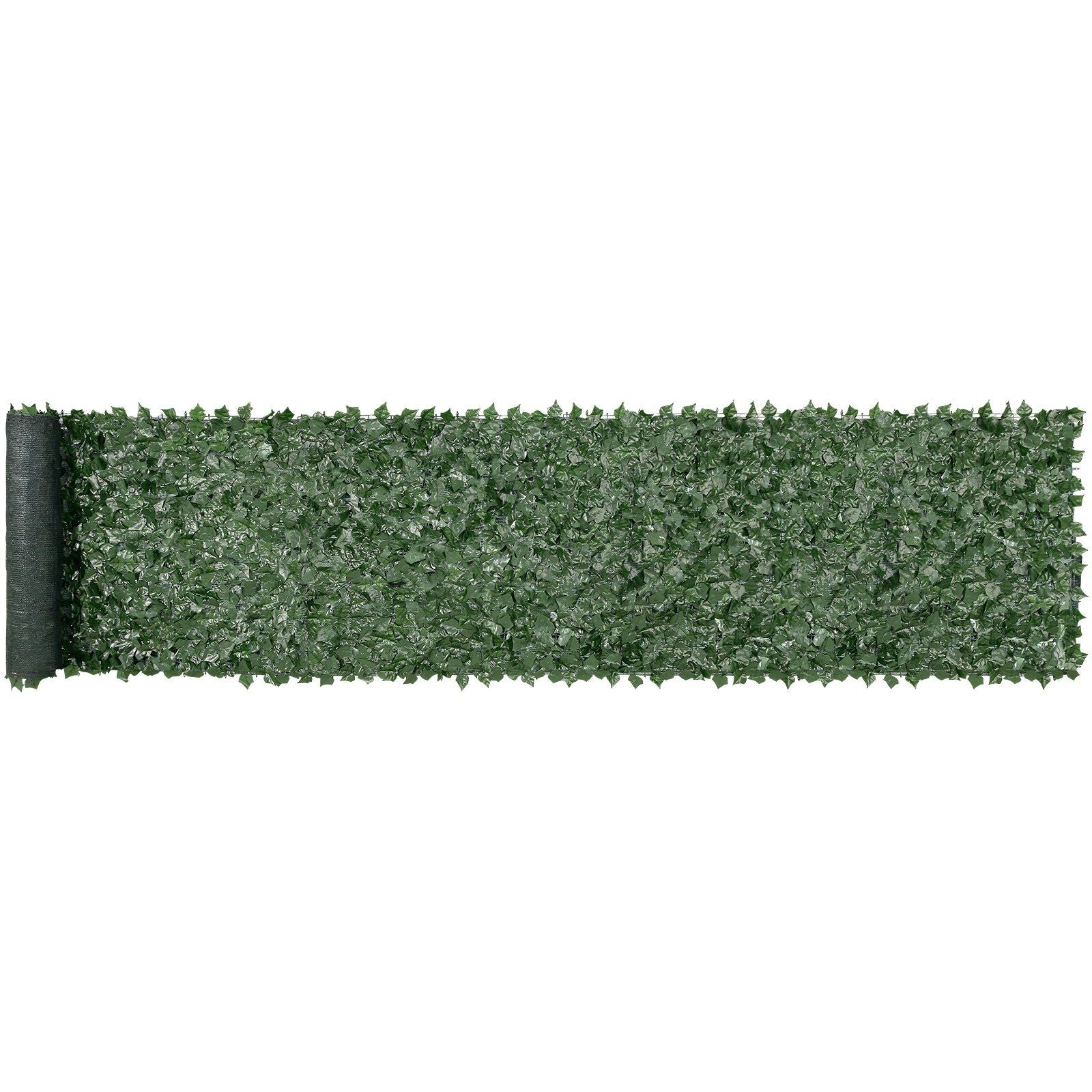 FauxMart artificial ivy privacy fence screen roll with dense green leaves for outdoor decoration