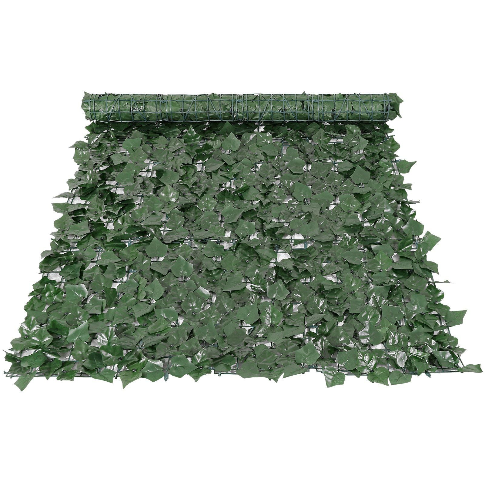 FauxMart.com artificial ivy privacy fence roll with realistic green leaves for outdoor decoration