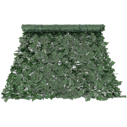 FauxMart.com artificial ivy privacy fence roll with realistic green leaves for outdoor decoration