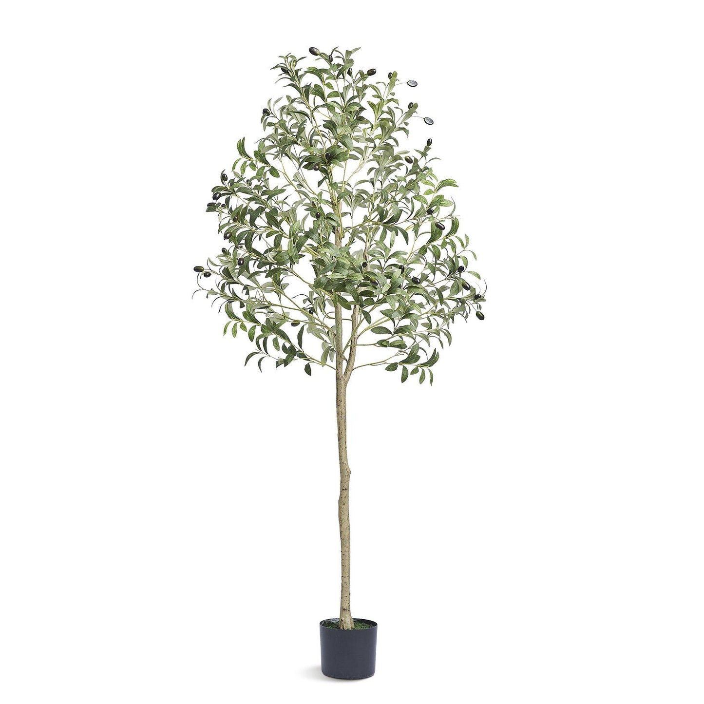 Artificial olive tree 5ft with realistic leaves and olives in a black pot from FauxMart.com