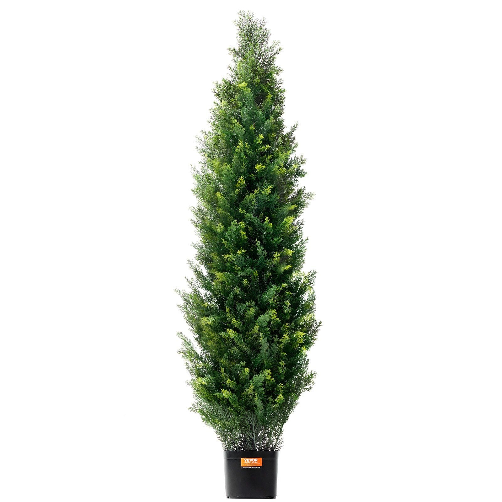 Tall green UV resistant faux plants outdoor in black pot for garden or patio decoration