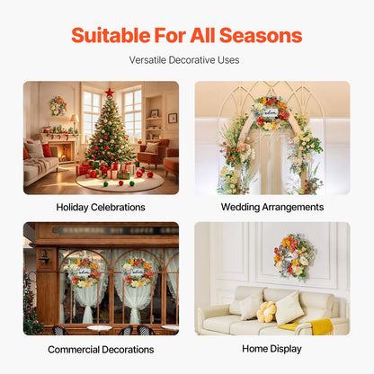 Artificial hydrangea rose wreath used for holiday celebrations wedding arrangements commercial decorations and home display